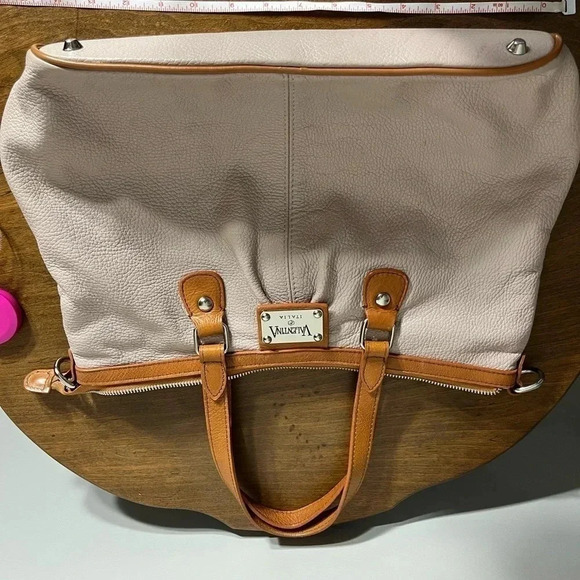 Valentina Italia Taupe and Saddle Leather Bag - Picture 12 of 12